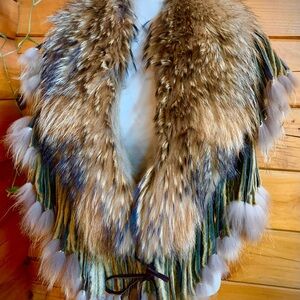 Overland Finnish Raccoon Fur Shawl